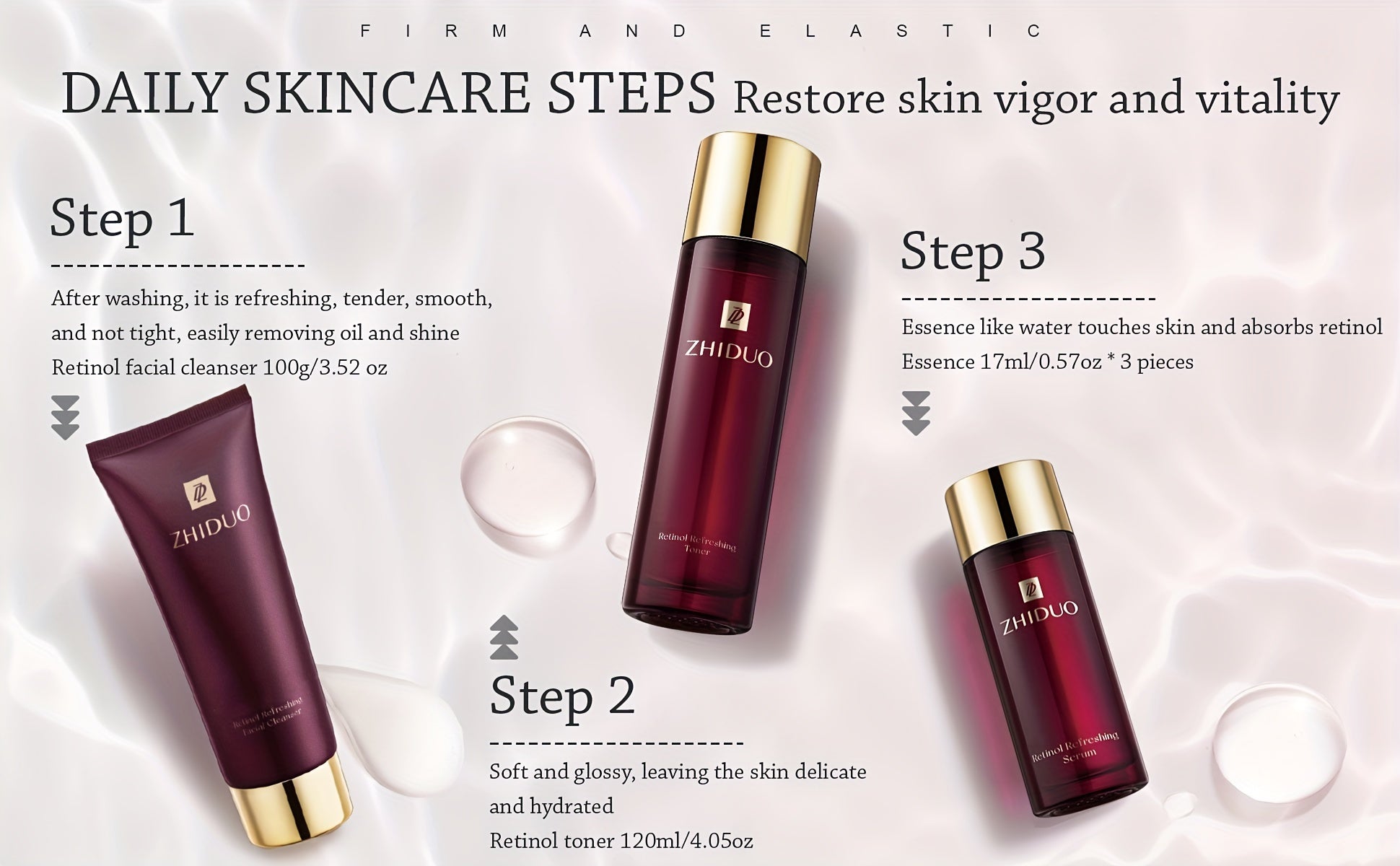Anti-aging skincare set with 9pcs