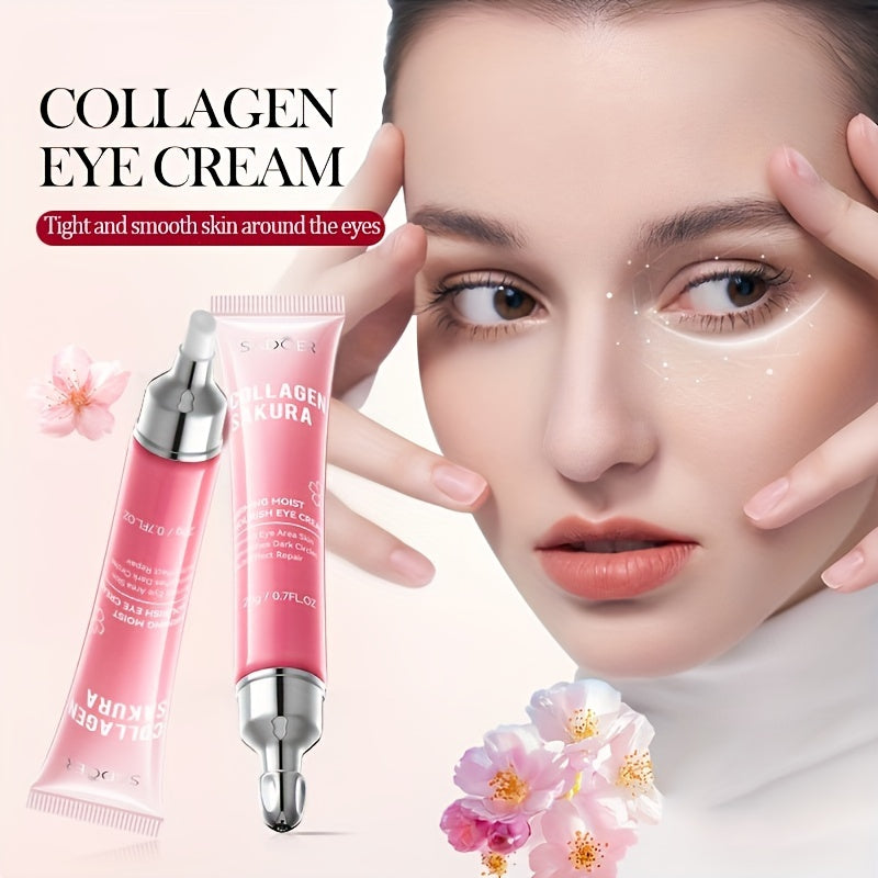 Sakura Collagen Eye Cream - 20g, Smooths Wrinkles & Moisturizes Firming