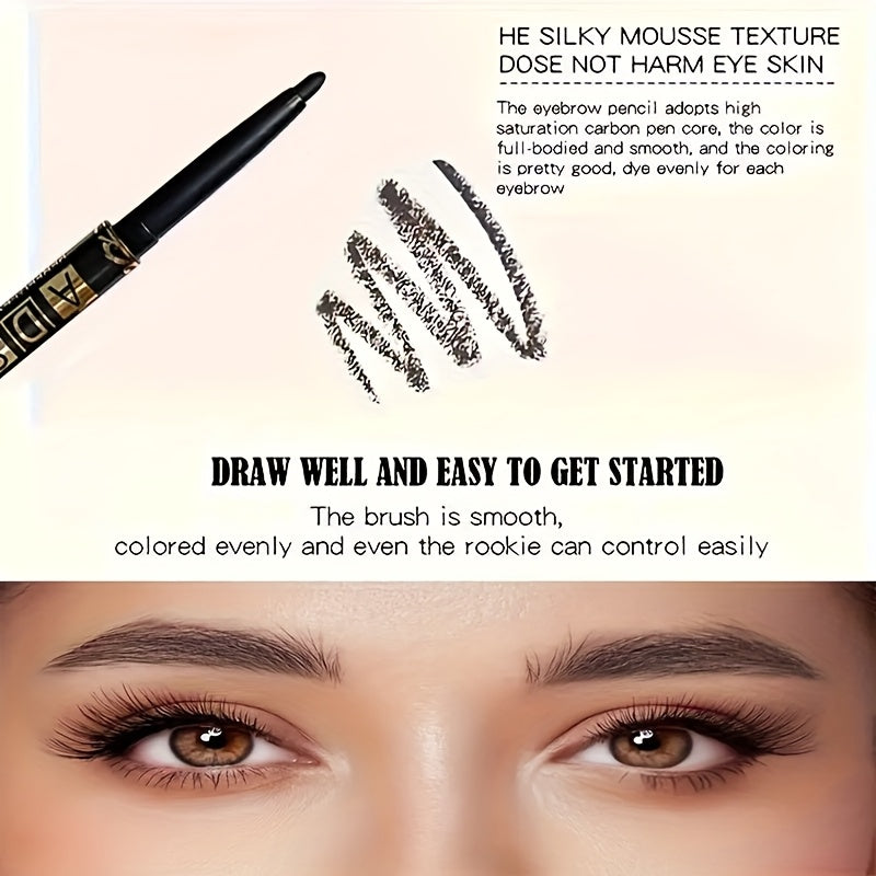 2pcs Waterproof & Sweatproof Black Eyeliner Pencils - Long-Lasting