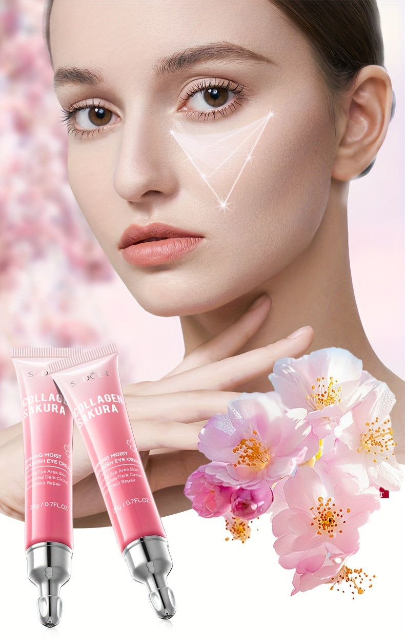 Sakura Collagen Eye Cream - 20g, Smooths Wrinkles & Moisturizes Firming