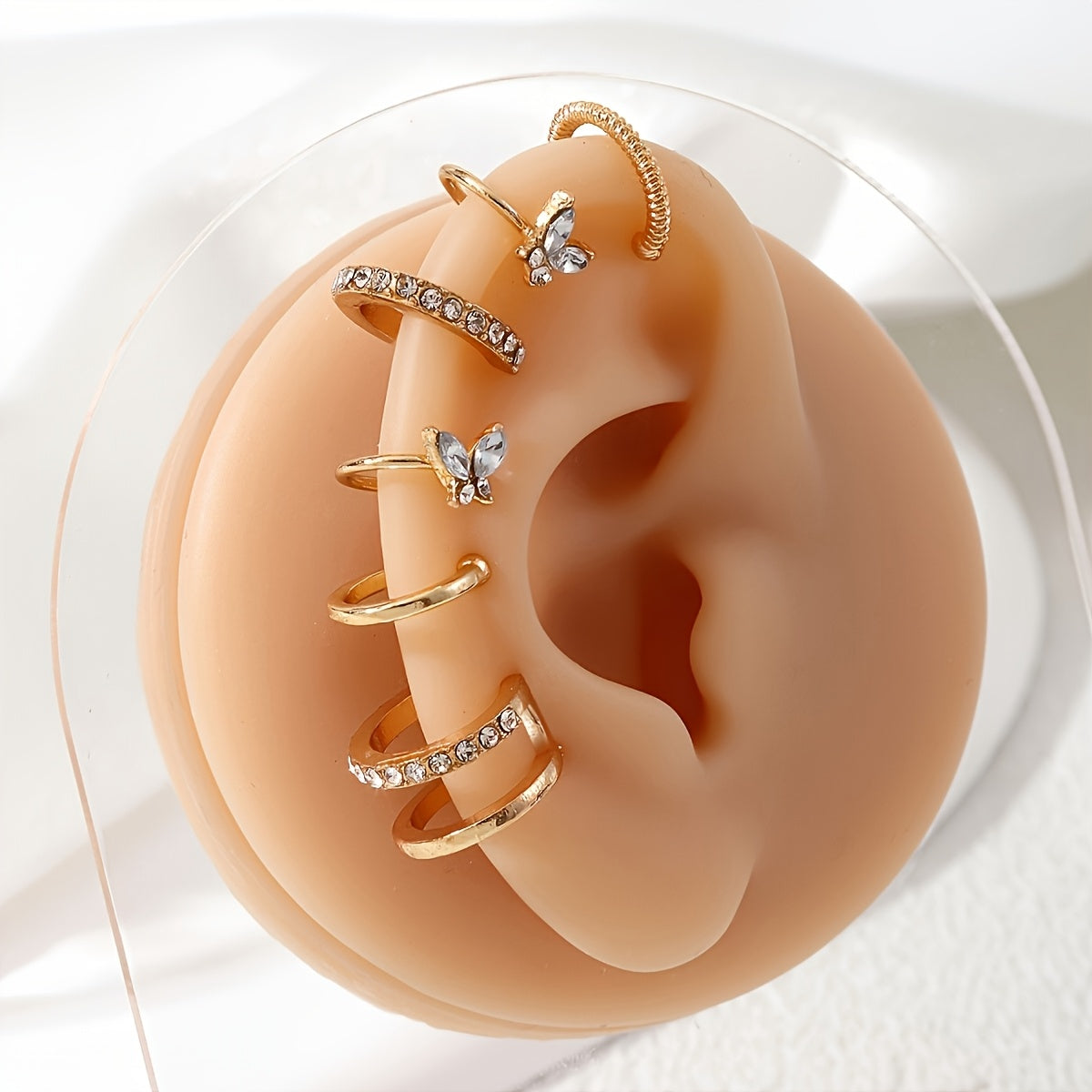 6-Piece Clip-On Earring Set, Rhinestone Embellished Zinc Alloy, Non-Piercing, For Women  Daily and Party Wear | Elegant