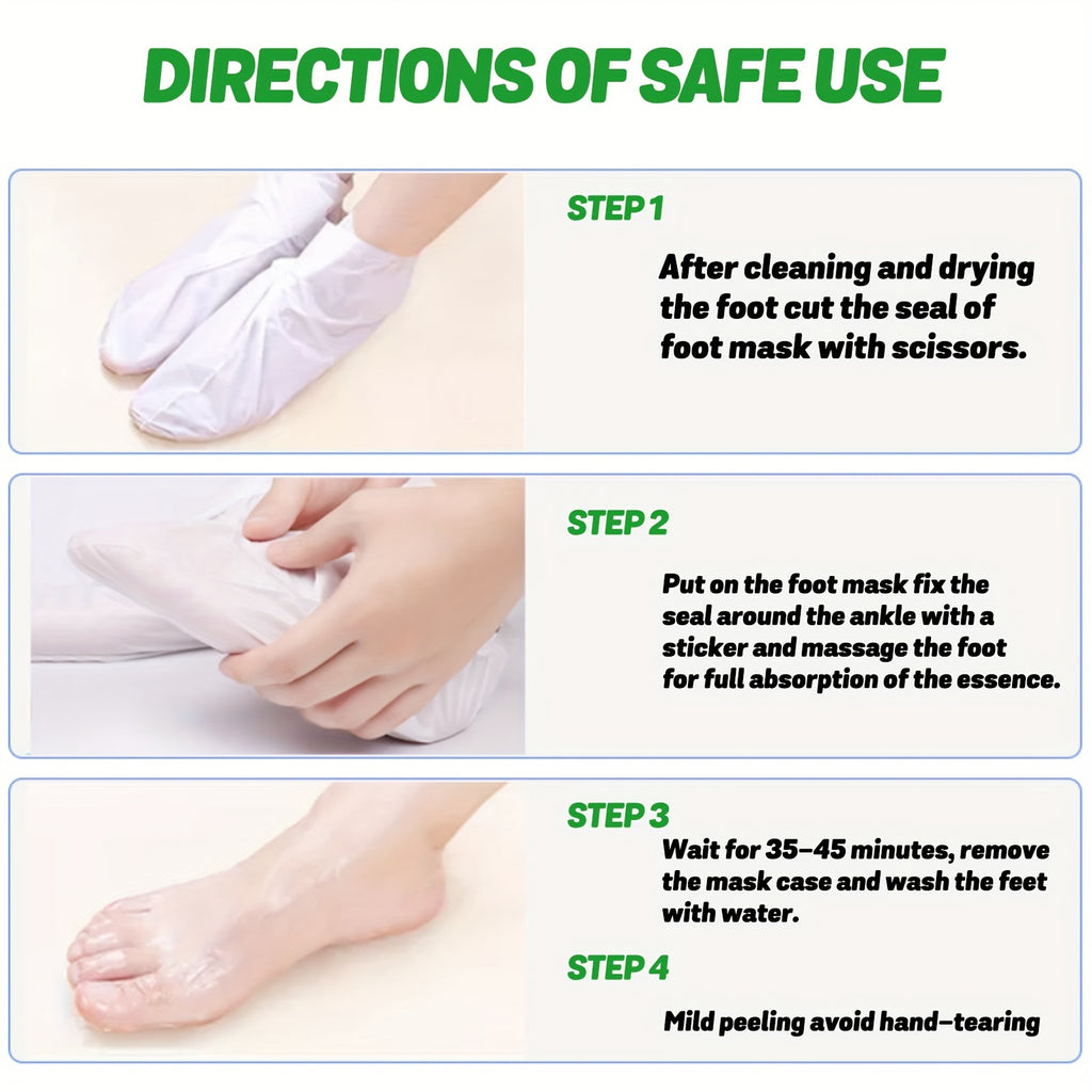 5pcs Hydrating & Moisturizing Exfoliating Foot Mask with Aloe Vera for Soft, Smooth Light Beige - bodyrelief.uk
