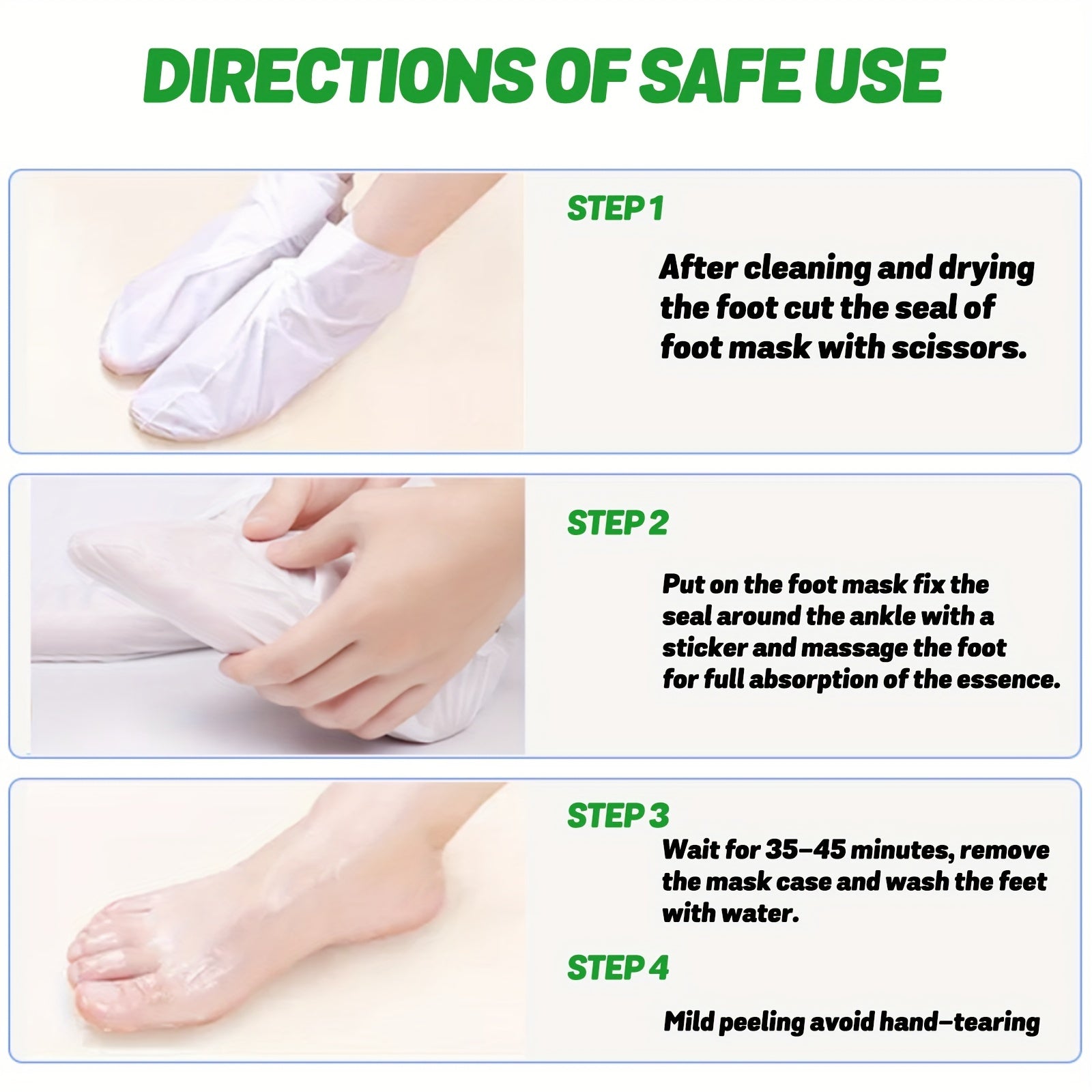 5pcs Hydrating & Moisturizing Exfoliating Foot Mask with Aloe Vera for Soft, Smooth Light Beige