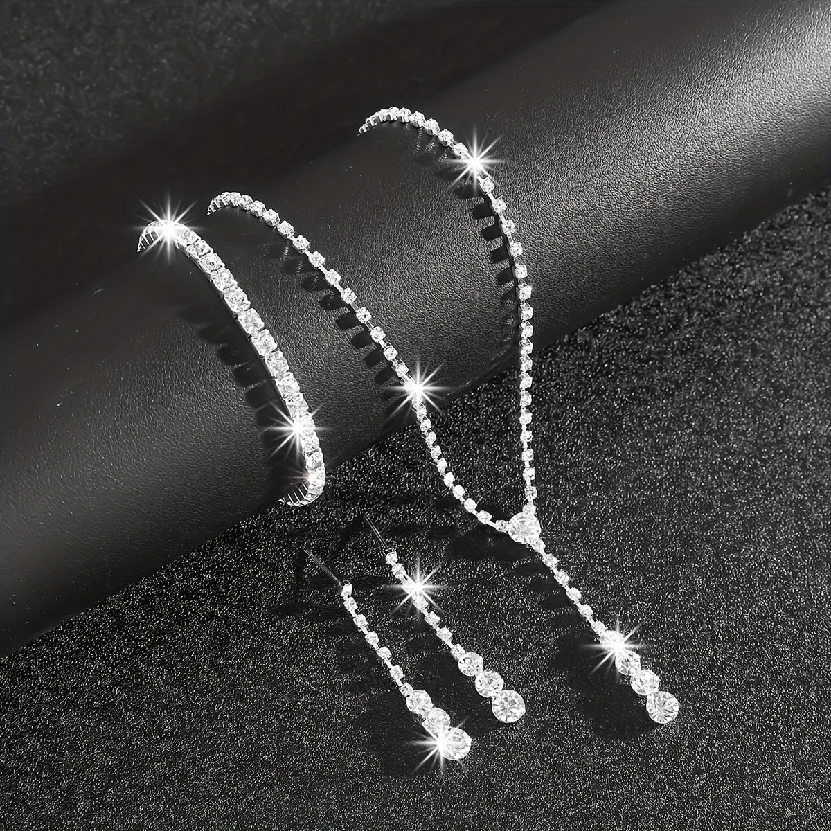 1 Pair Of Earrings + 1 Necklace + 1 Bracelet Elegant Jewelry