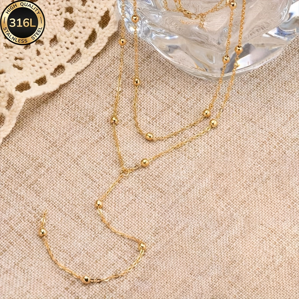 Women's Y-Neck Chain High-Quality Stainless Steel Hypoallergenic Y-Shaped Women's