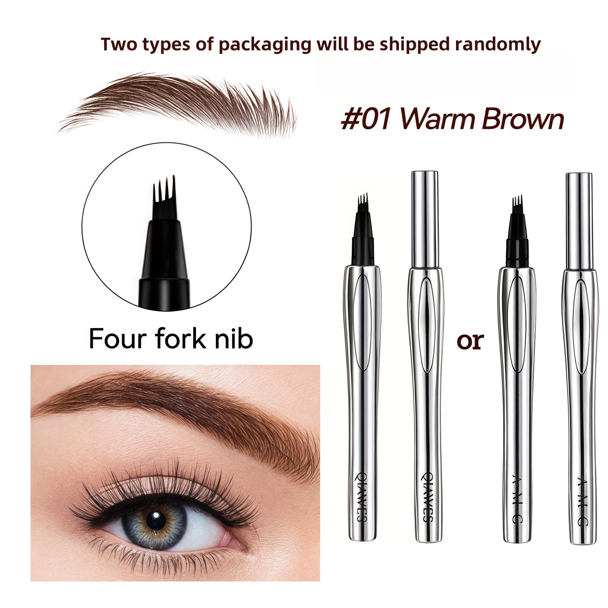 Waterproof Eyebrow Pencil Waterproof 4-Way Slanted Eyebrow Pencil