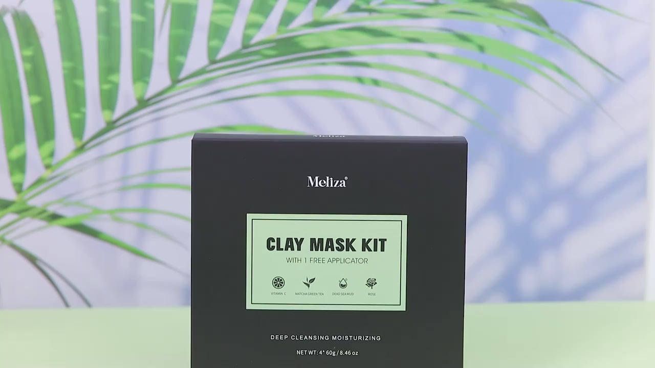 4pcs Clay Mask Set: Turmeric Vitamin C, Green Tea, Dead Sea Mud